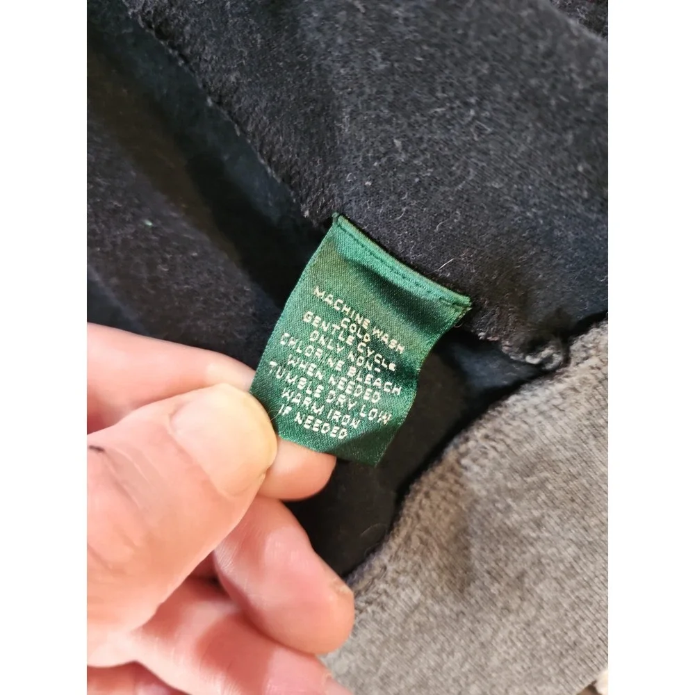 Lauren Ralph Lauren Jacket Womens Sz Medium Black Full Zip Utility Cargo Pockets